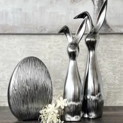 Osterhasen Deko Scratchy silber oder Osterei silber Eggy Casablanca