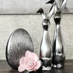Osterhasen Deko Scratchy silber oder Osterei silber Eggy Casablanca
