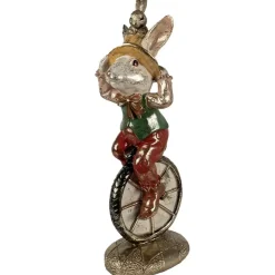 Osterhasen Deko Zirkushase auf Einrad Clayre & Eef Höhe 50 cm
