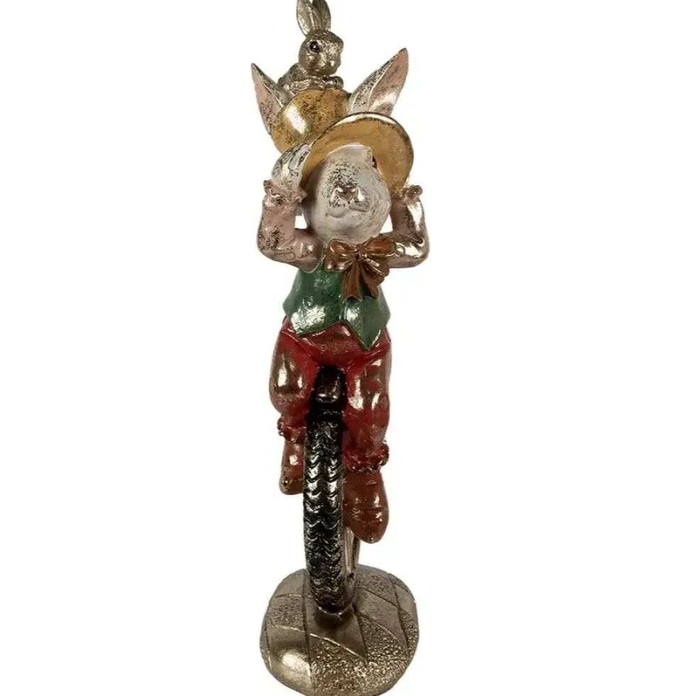 Osterhasen Deko Zirkushase auf Einrad Clayre & Eef Höhe 50 cm