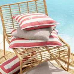 Outdoor Kissen wetterfest Magma CRAB gestreift rot 45×45 cm