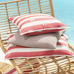 Outdoor Kissen wetterfest Magma CRAB gestreift rot 40×60 cm