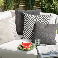 Outdoor Kissen wetterfest Magma Rhodos anthrazit 50×50 cm