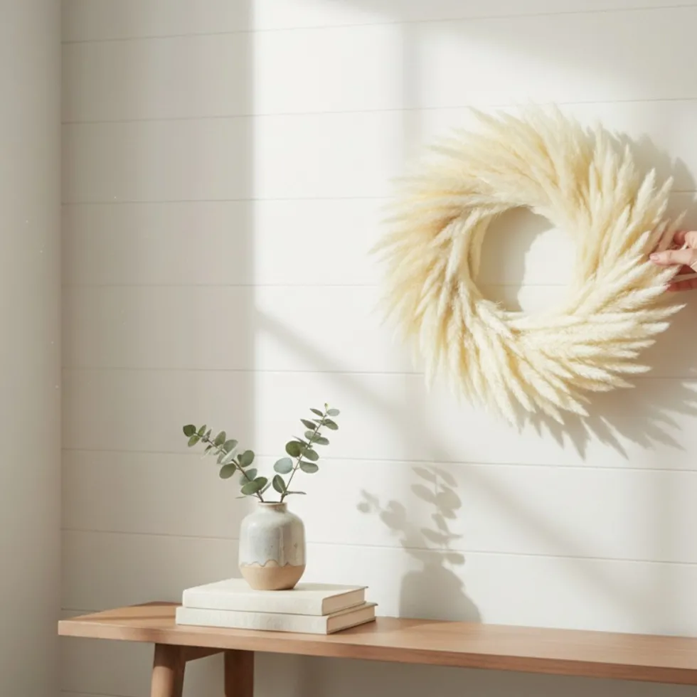 Pampasgras Deko Trockenblumenkranz natur Durchmesser 45 cm