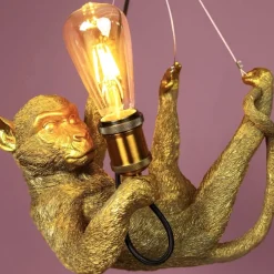 Pendelleuchte Äffchen gold Charlie Werner Voß Höhe 30 cm