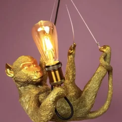 Pendelleuchte Äffchen gold Charlie Werner Voß Höhe 30 cm