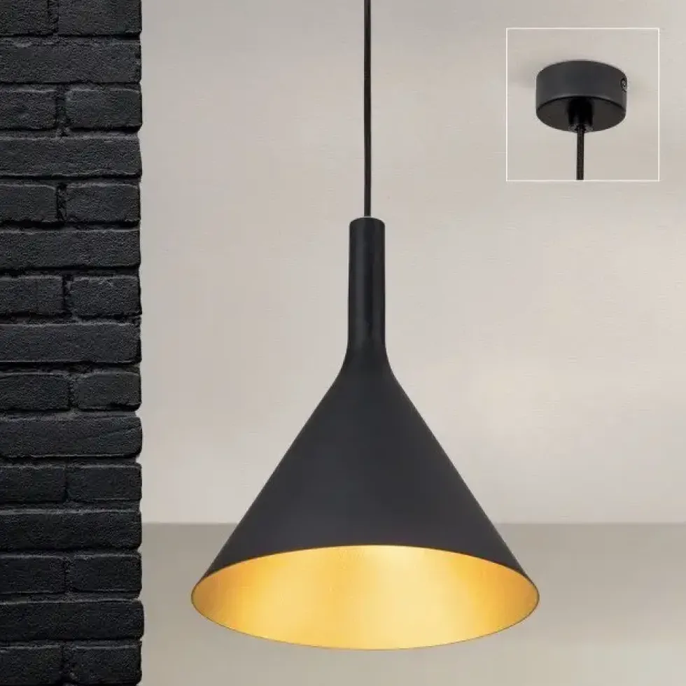 Pendelleuchte Genua schwarz gold
