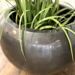 Pflanzkübel silbergrau Hochglanz Leony Durchmesser 60 cm
