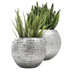 Pflanzkübel silber Leony Durchmesser 60 cm