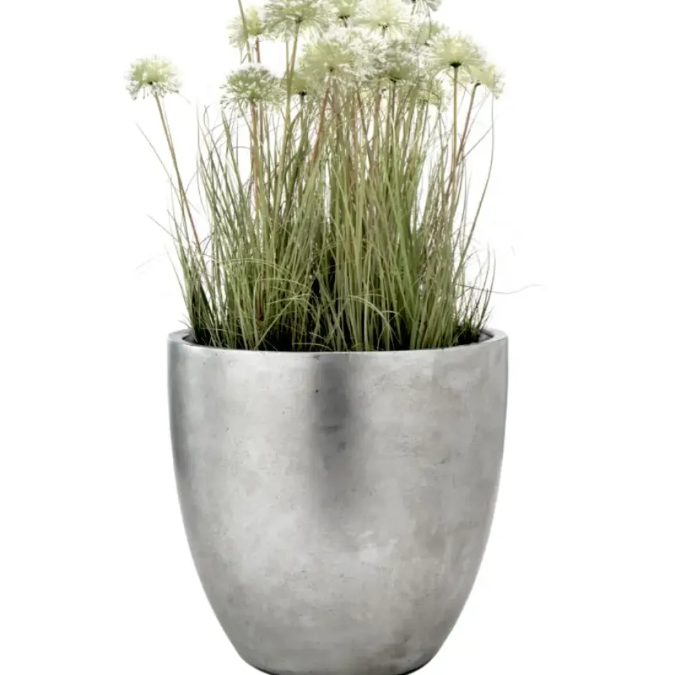 Pflanzkübel silber rund Lea 50 cm