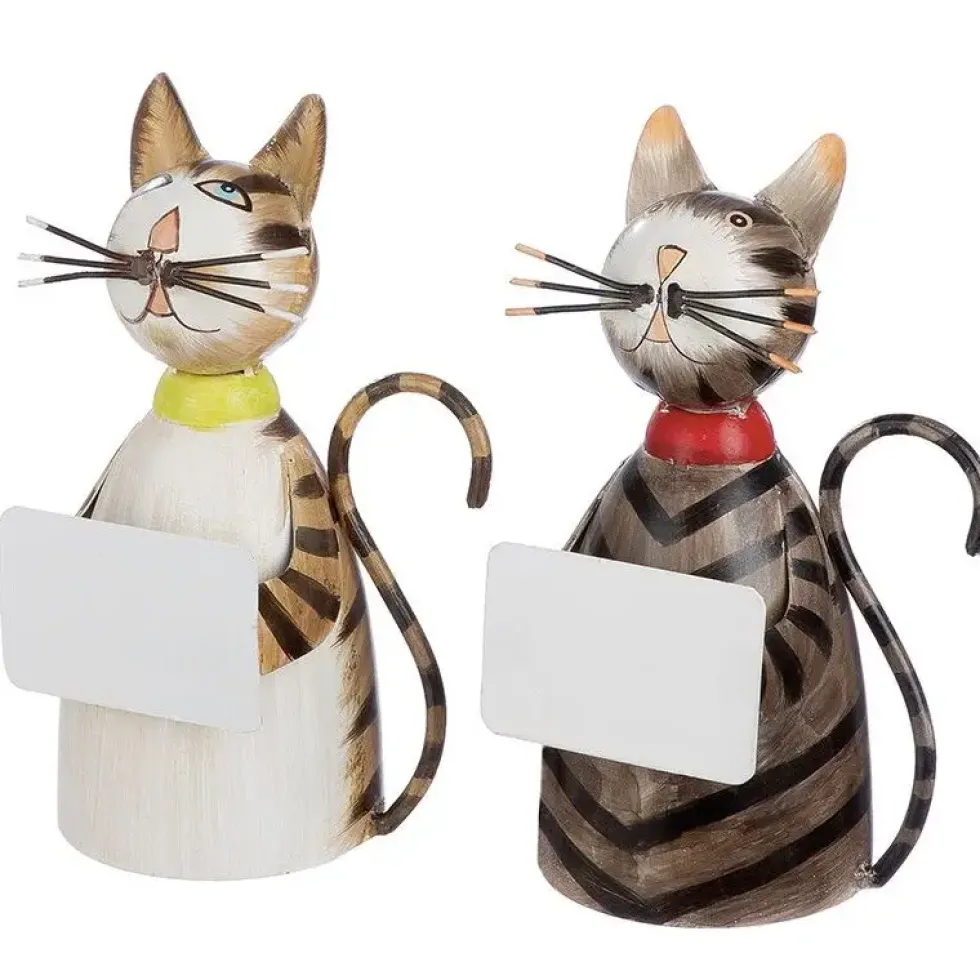 Pfostenhocker Zaunhocker Metall Katzenduo Casablanca H 22 cm