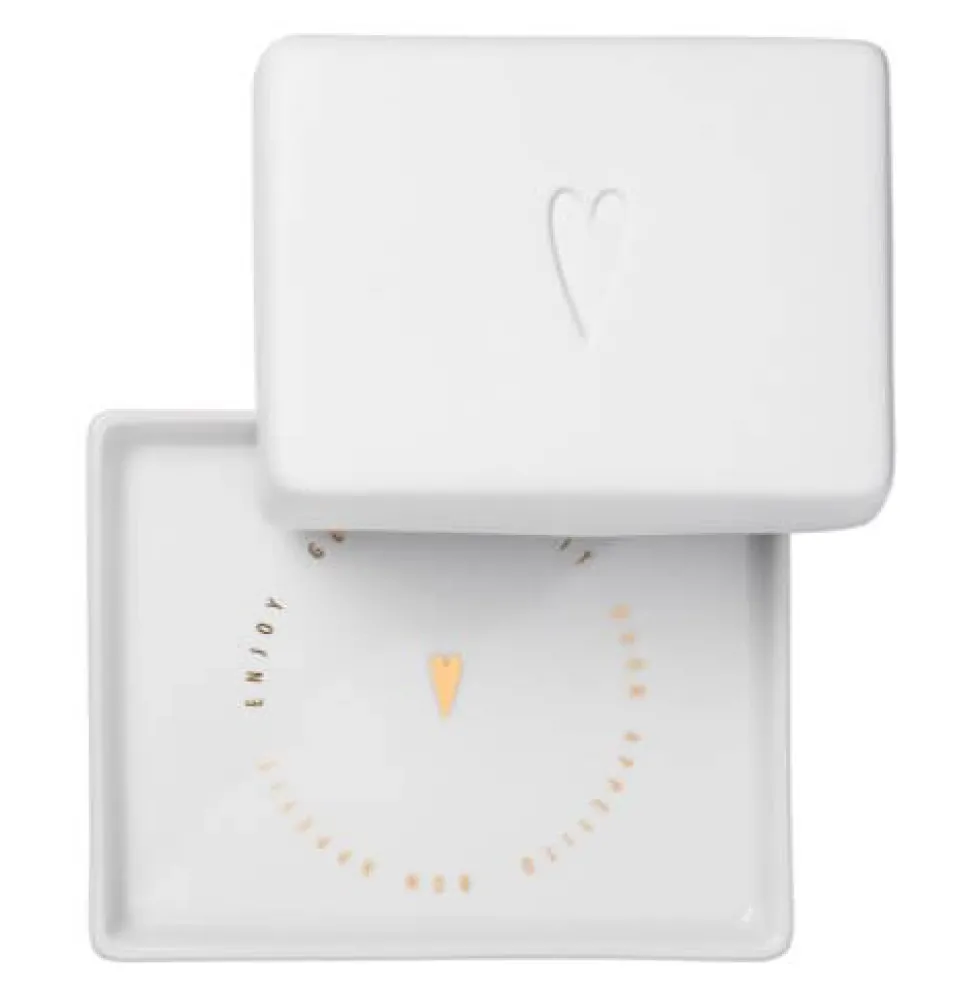 Räder Butterdose Porzellan weiß mit HERZ 14×11 cm