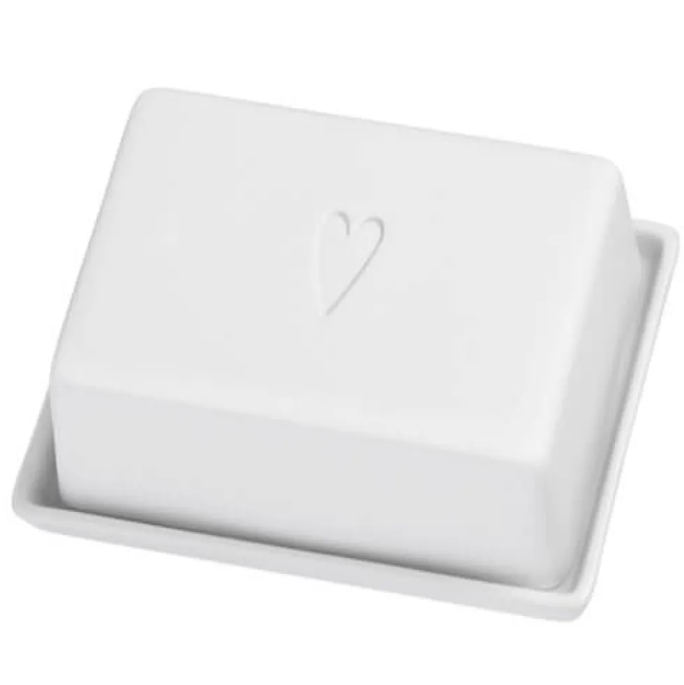 Räder Butterdose Porzellan weiß mit HERZ 14×11 cm
