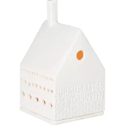 Räder Lichthaus mit Schornstein Porzellan weiß ZUHAUSE H 13 cm