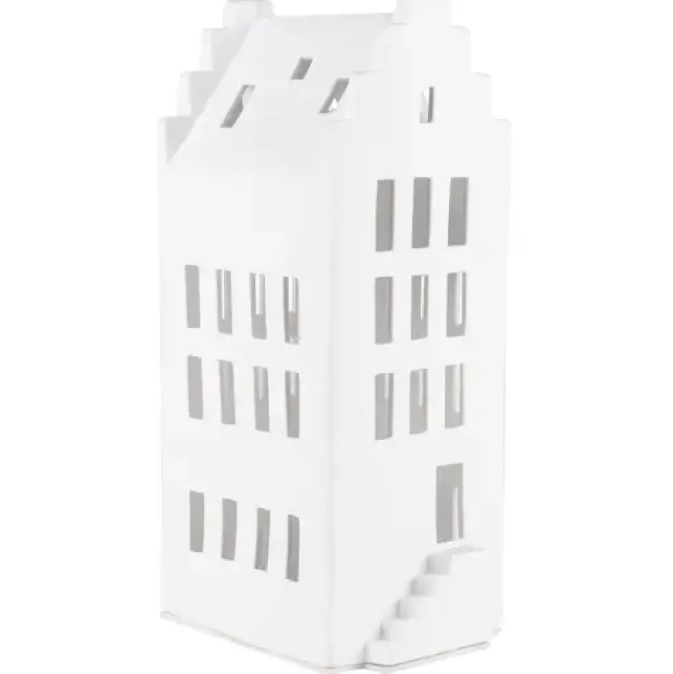 Räder Lichthaus weiß Porzellan Teelichthaus Giebeldach H 31 cm
