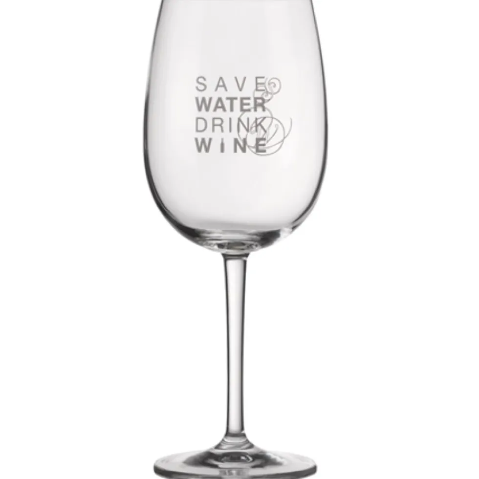 Räder Weinglas mit Gravur SAVE WATER DRINK WINE Höhe 22 cm