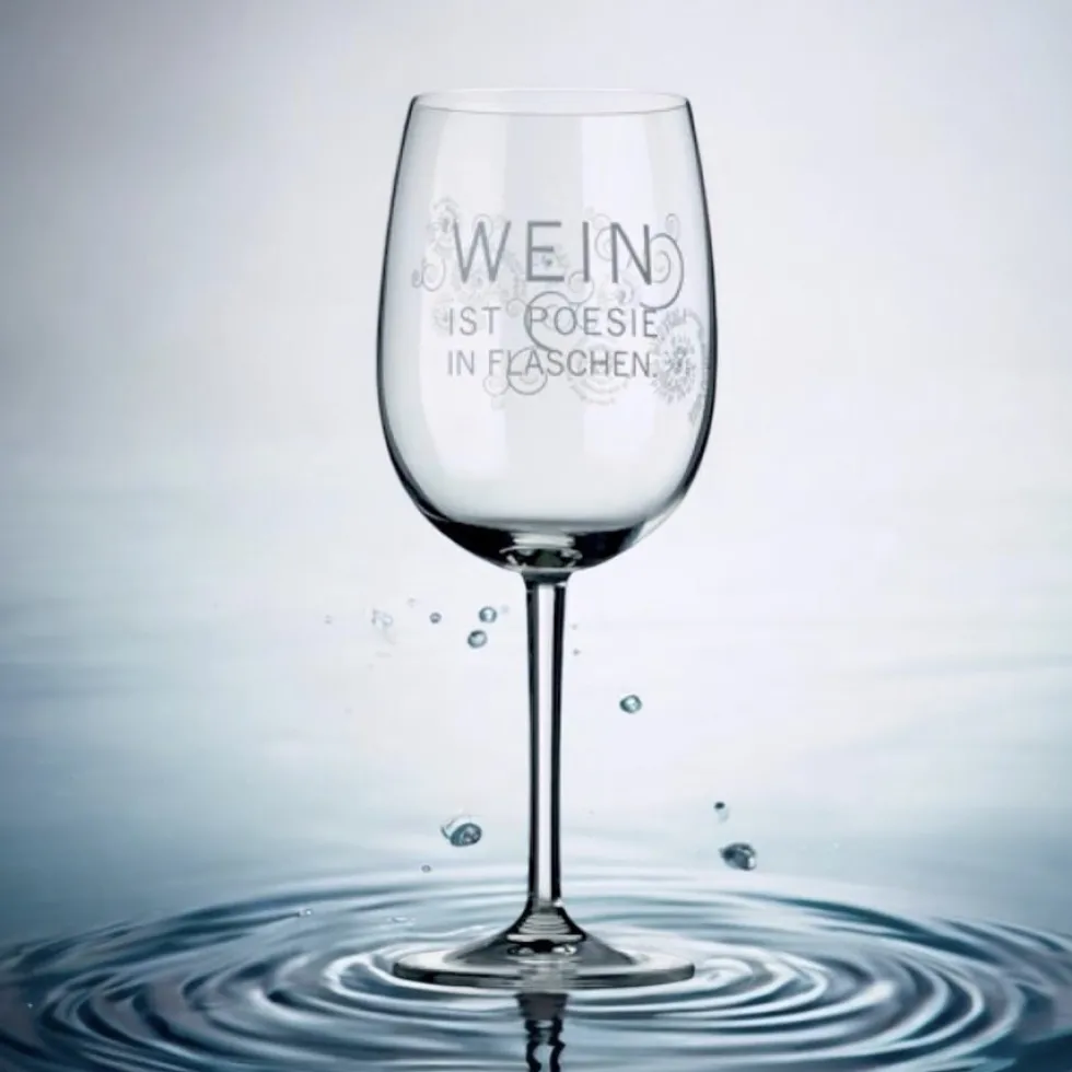 Räder Weinglas mit Gravur WEIN IST POESIE H 22 cm