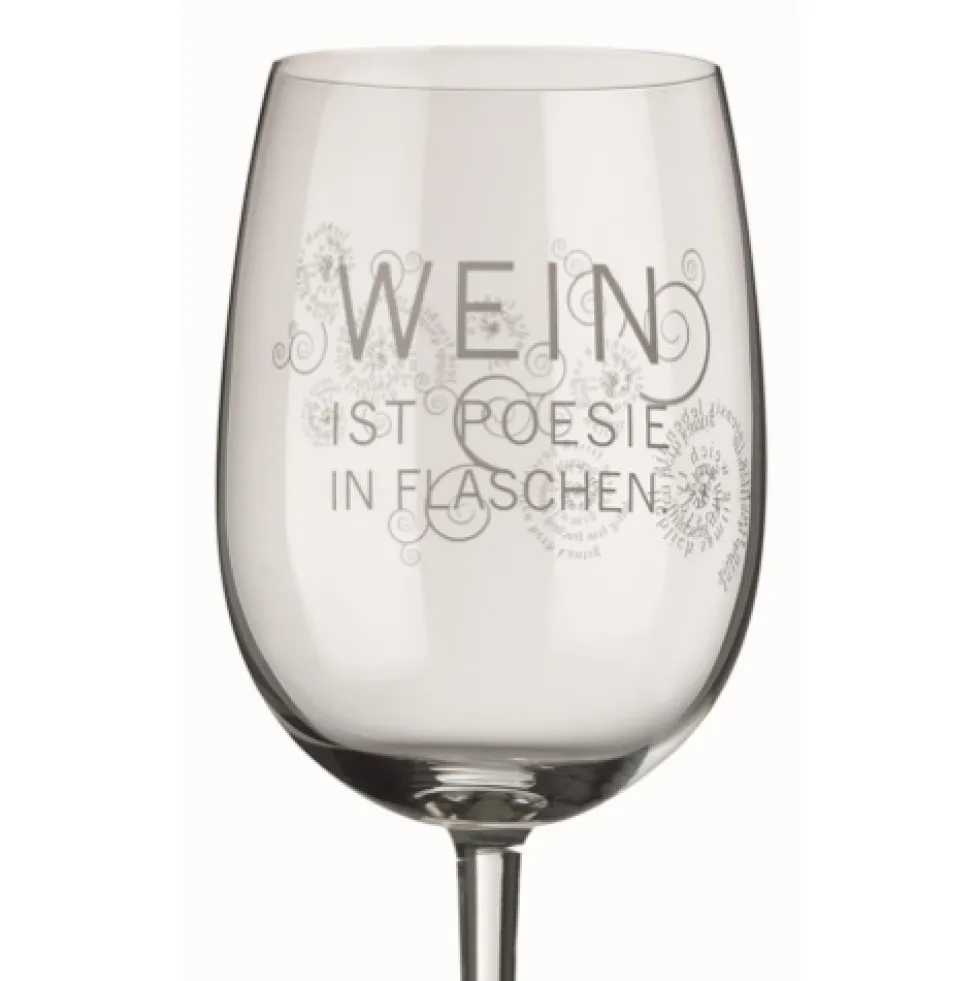 Räder Weinglas mit Gravur WEIN IST POESIE H 22 cm