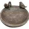 Romantische Vogeltränke rund Piepmatz – Wetterfeste Gartentränke aus Kunststein