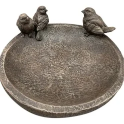 Romantische Vogeltränke rund Piepmatz – Wetterfeste Gartentränke aus Kunststein