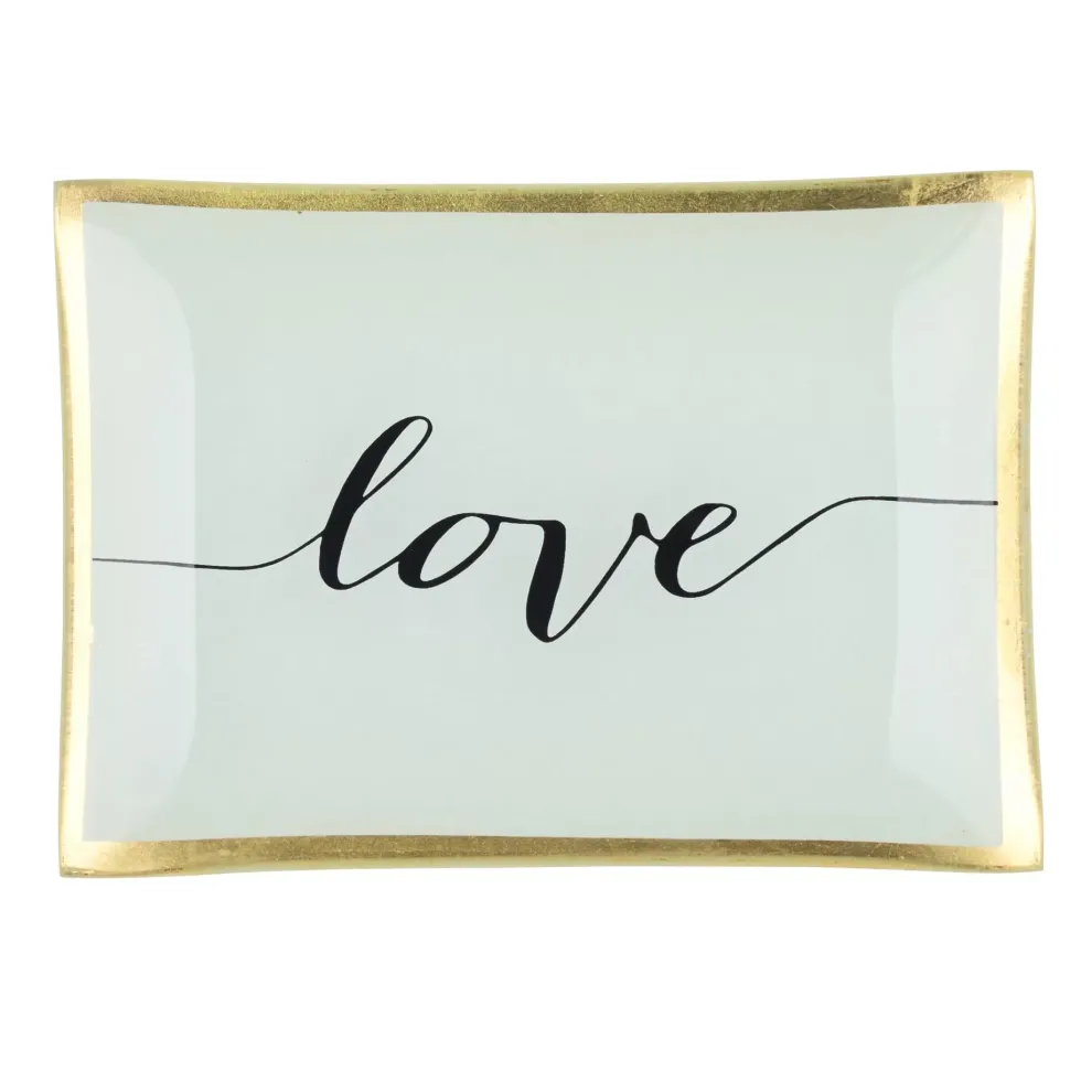Schmuckschale Schmuckteller aus Glas Love GiftCompany 10×14 cm