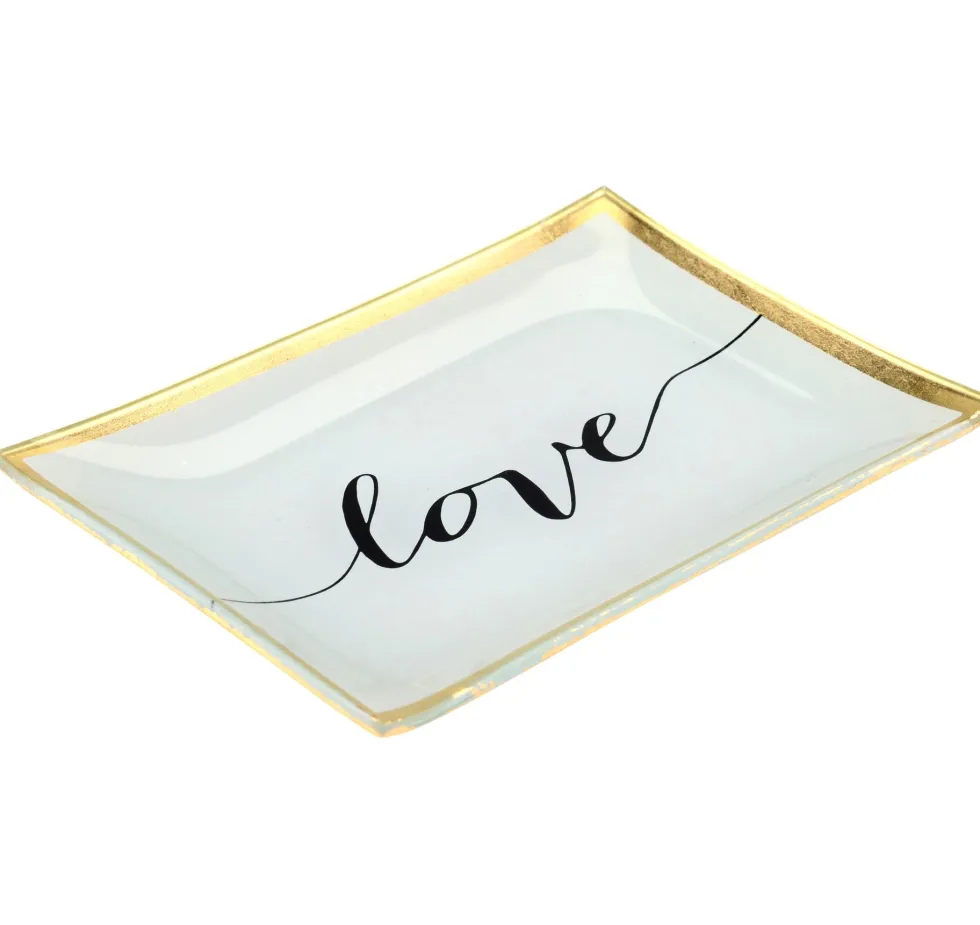Schmuckschale Schmuckteller aus Glas Love GiftCompany 10×14 cm