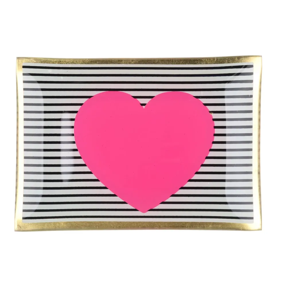 Schmuckschale Schmuckteller aus Glas Herz GiftCompany 10×14 cm