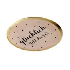 Schmuckschale Schmuckteller aus Glas Glücklich GiftCompany