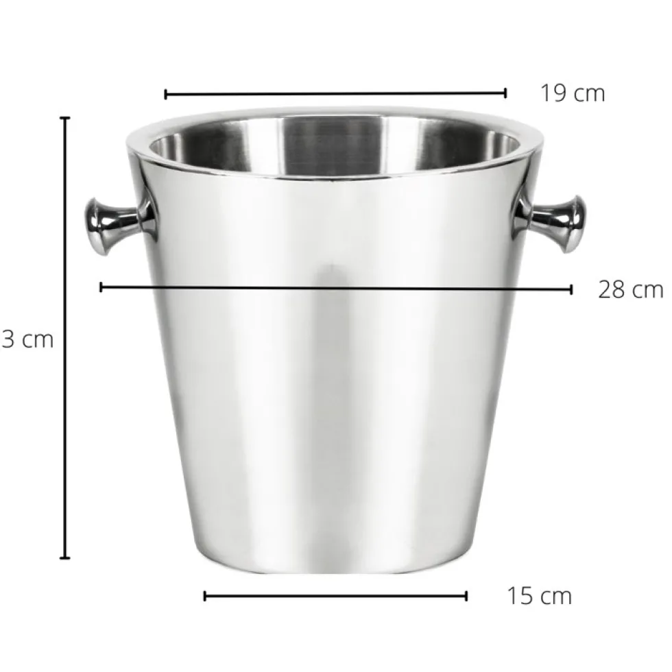Sektkühler Edelstahl Valencia Edzard Hochglanz Höhe 23 cm