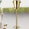 Sektkühler mit Ständer CAPRI Edzard Hochglanz goldfarben gehämmert Höhe 83 cm