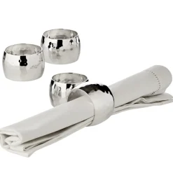 Serviettenringe silber 4er Set Flux Edzard Durchmesser 4 cm