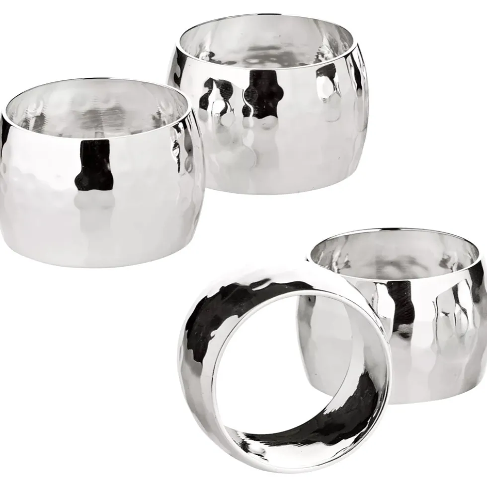 Serviettenringe silber 4er Set Flux Edzard Durchmesser 4 cm