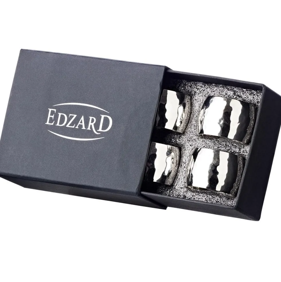 Serviettenringe silber 4er Set Flux Edzard Durchmesser 4 cm