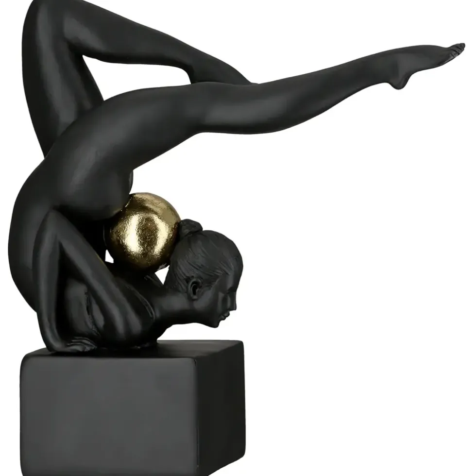 Skulptur Frau Gymnastics schwarz Höhe 25 cm