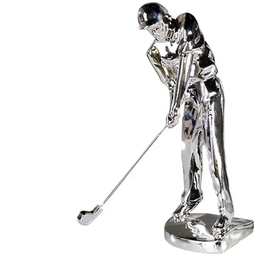 Skulptur Golfer silber Paul Höhe 23 cm