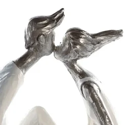 Skulptur Kiss Me weiß silber Casablanca Höhe 15 cm