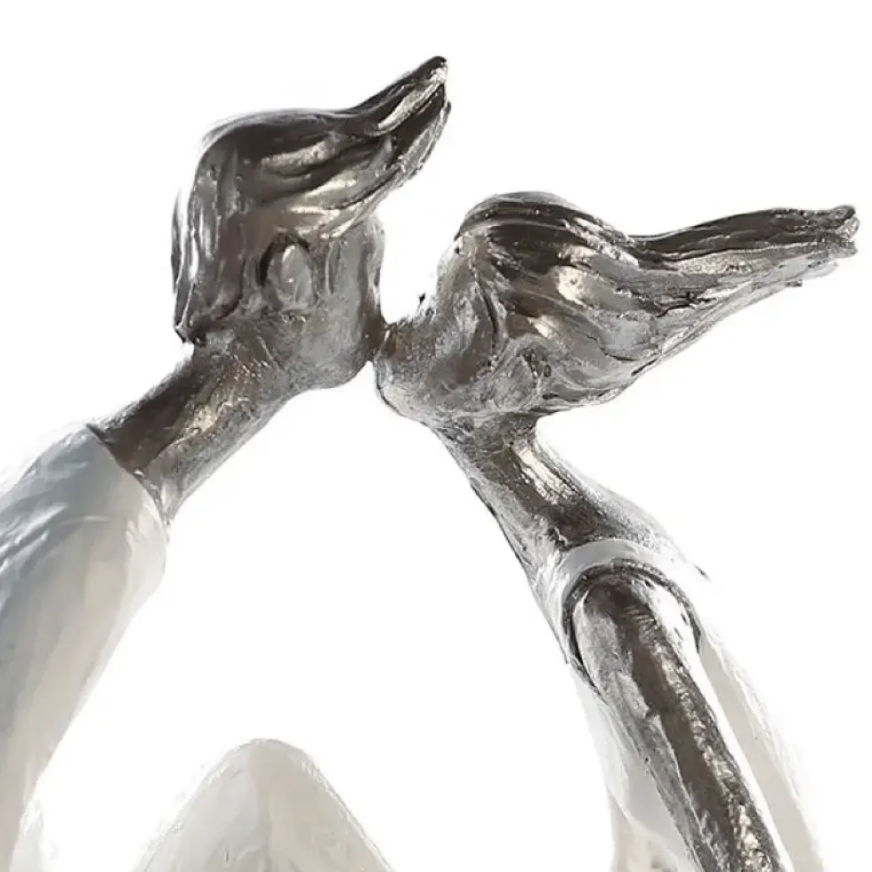 Skulptur Kiss Me weiß silber Casablanca Höhe 15 cm
