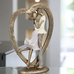 Skulptur Paar im Herz Casablanca Höhe 27 cm