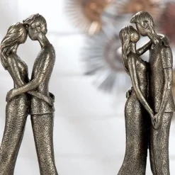 Skulptur Romantik bronzefarben antik Höhe 30 cm
