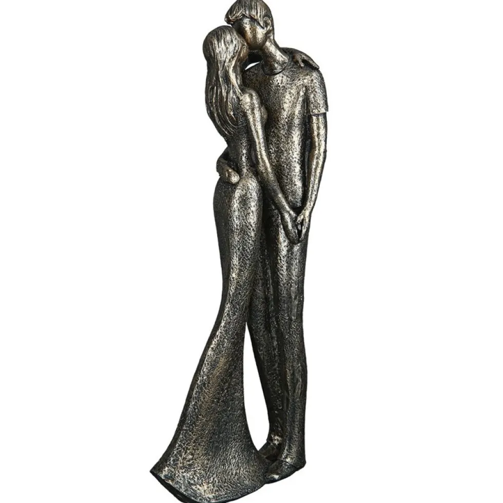 Skulptur Romantik bronzefarben antik Höhe 30 cm