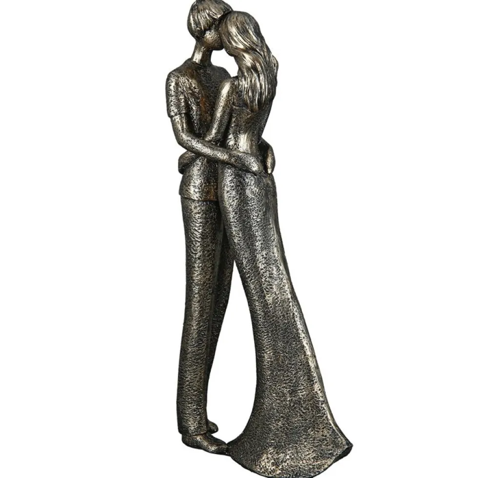 Skulptur Romantik bronzefarben antik Höhe 30 cm