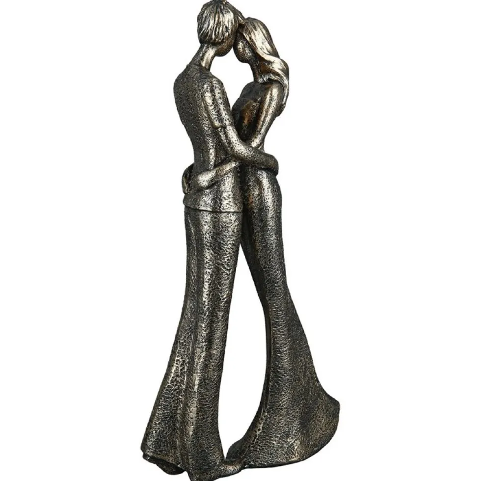 Skulptur Romantik bronzefarben antik Höhe 30 cm