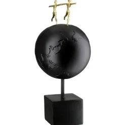 Skulptur schwarz gold Around the World H 33 cm