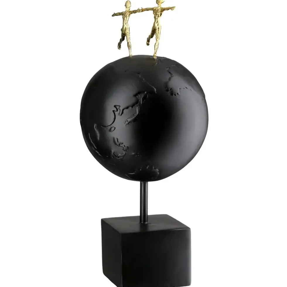 Skulptur schwarz gold Around the World H 33 cm