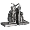 Skulptur Steampunk Deko Figur Machine silber 2-teilig Höhe 19 cm