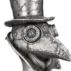 Skulptur Steampunk Deko Figur Crow silber Casablanca Höhe 23 cm