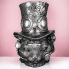 Skulptur Steampunk Deko Figur Tomcat silber Höhe 24 cm