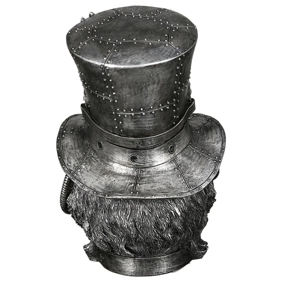 Skulptur Steampunk Deko Figur Tomcat silber Höhe 24 cm