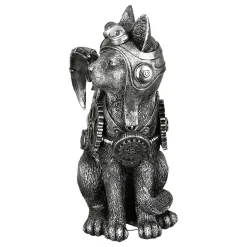 Skulptur Steampunk Deko Figur Cat silber Höhe 24 cm