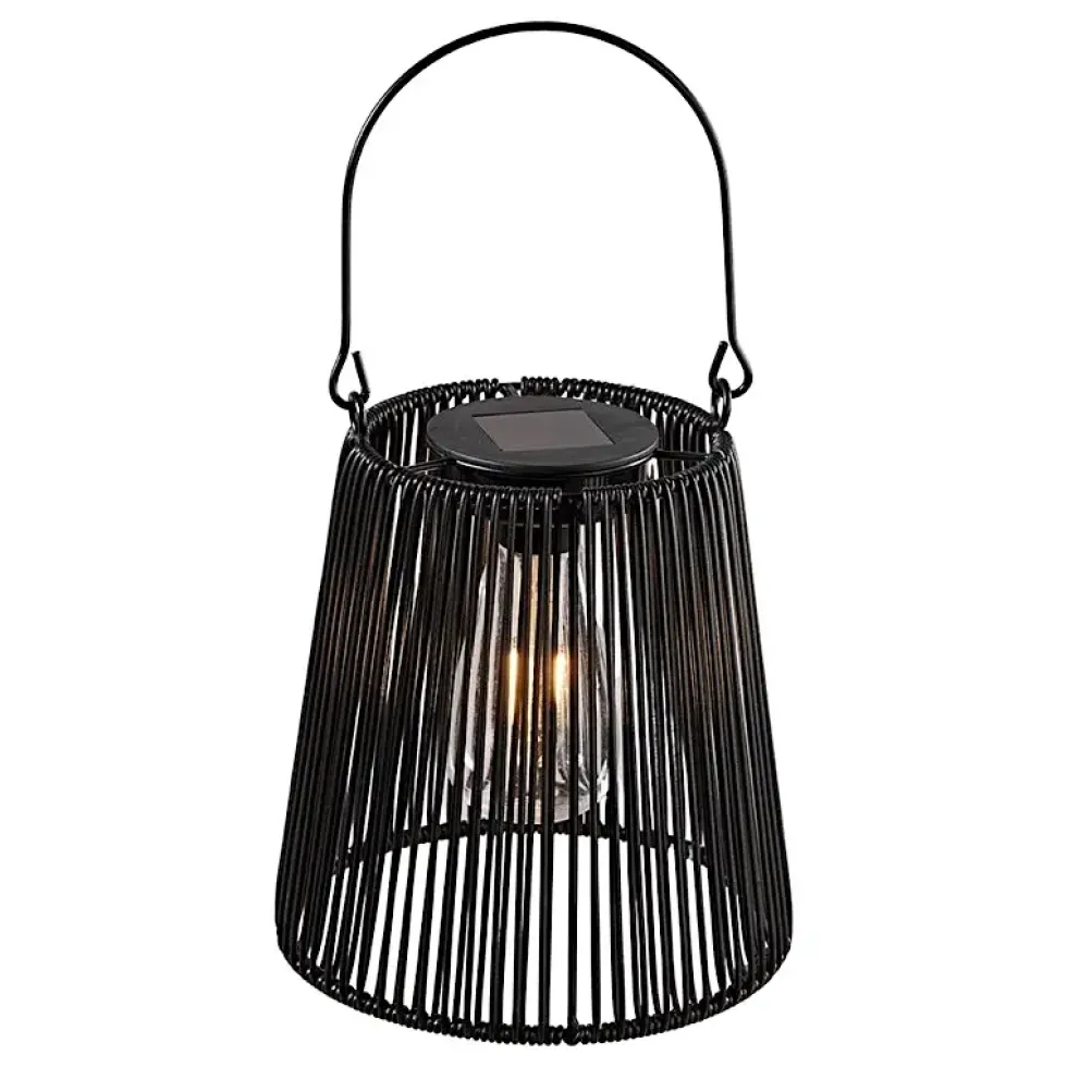 Solar LED Laterne hängend schwarz H 21 | 17 cm